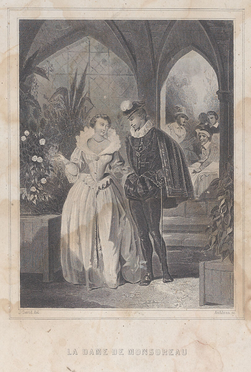 The Lady of Monsoreau (La Dame de Monsoreau), François-Adolphe-Bruneau Audibran (French, Paris 1810–1865 Paris), Engraving 