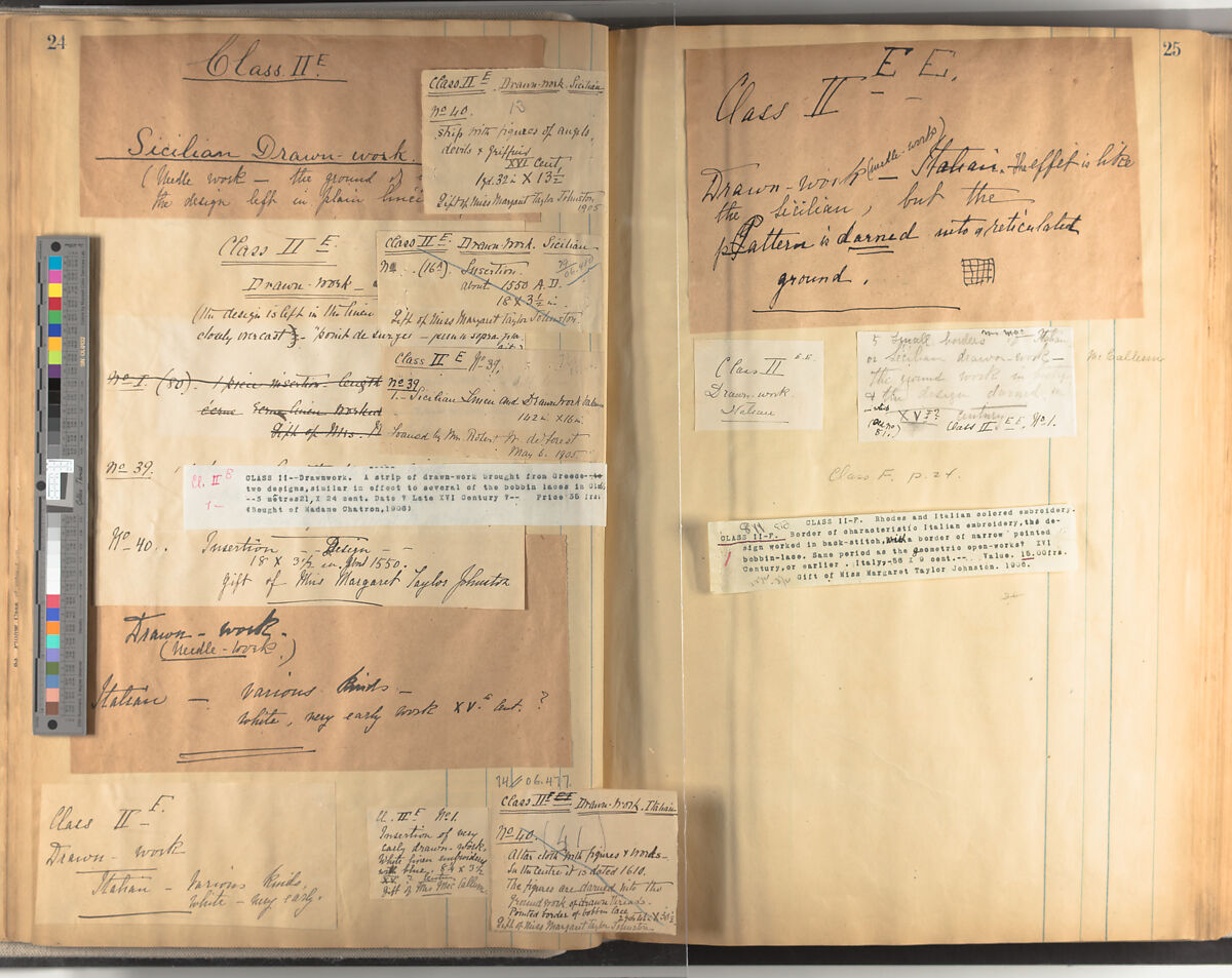 A collection of lace classification, [ca. 1906], Margaret Taylor Johnstone