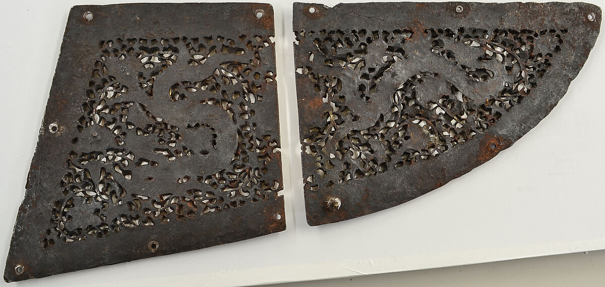 Crinet Plate (Neck Defense) for Ceremonial Horse Armor, Iron, gold, silver, Tibetan