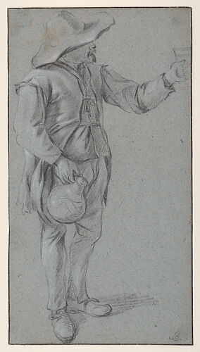 Study of a Standing Man Holding a Jug in his Right Hand and a Raised Glass in his Left