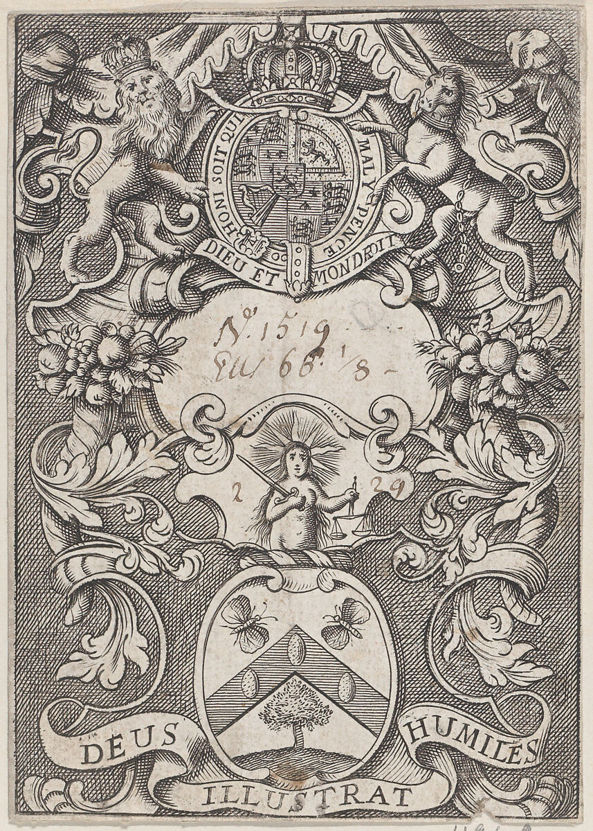 Trade Card with Royal Coat of Arms, Anonymous, British, 19th century, Engraving 