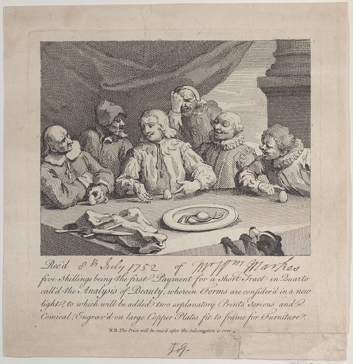 Columbus Breaking the Egg, William Hogarth (British, London 1697–1764 London), Etching 