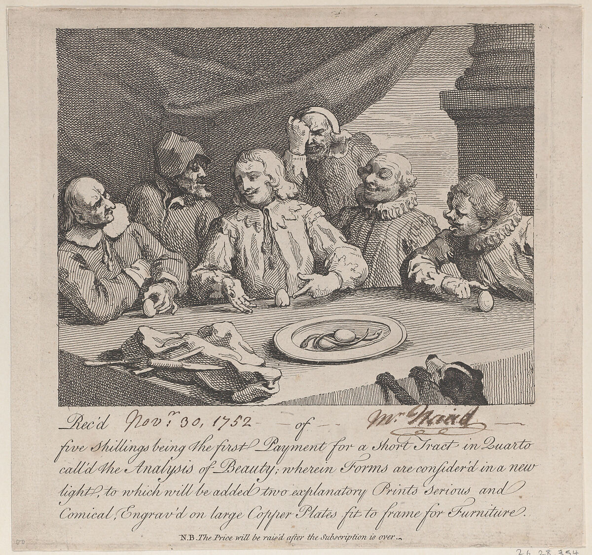 Columbus Breaking the Egg, William Hogarth (British, London 1697–1764 London), Etching 