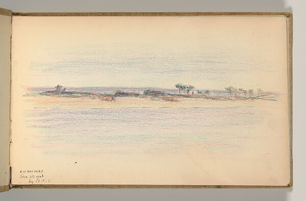 Sketchbook, Louis C. Tiffany (American, New York 1848–1933 New York), Graphite, pastel, watercolor, and crayon on paper, American