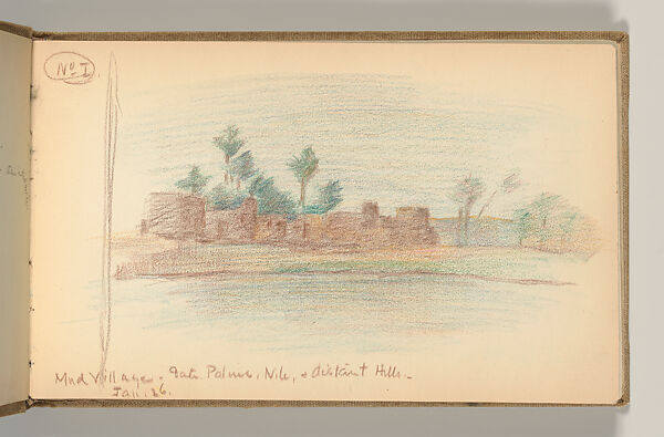 Sketchbook, Louis C. Tiffany (American, New York 1848–1933 New York), Graphite, pastel, watercolor, and crayon on paper, American