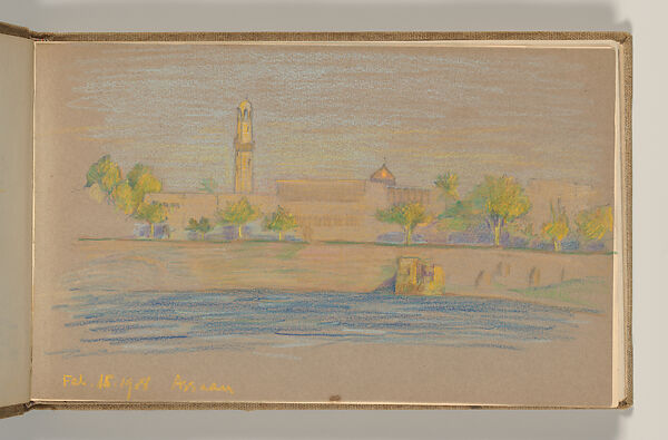 Sketchbook, Louis C. Tiffany (American, New York 1848–1933 New York), Graphite, pastel, watercolor, and crayon on paper, American