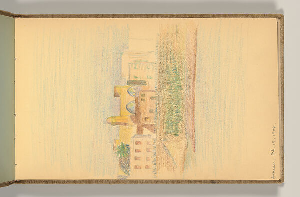 Sketchbook, Louis C. Tiffany (American, New York 1848–1933 New York), Graphite, pastel, watercolor, and crayon on paper, American