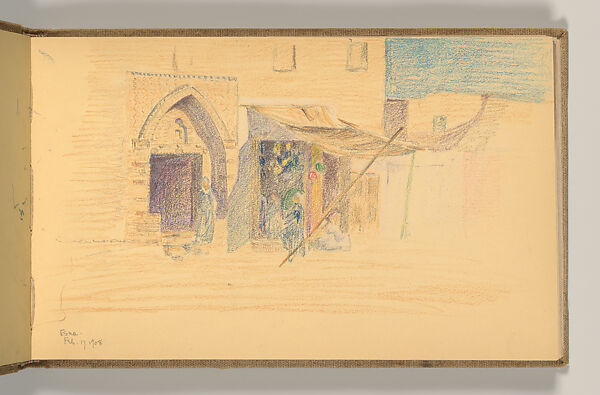 Sketchbook, Louis C. Tiffany (American, New York 1848–1933 New York), Graphite, pastel, watercolor, and crayon on paper, American