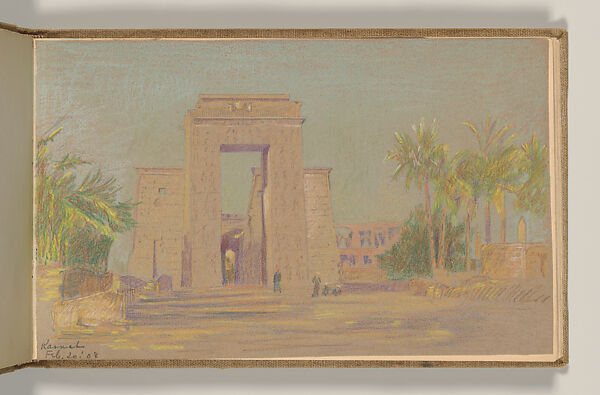 Sketchbook, Louis C. Tiffany (American, New York 1848–1933 New York), Graphite, pastel, watercolor, and crayon on paper, American