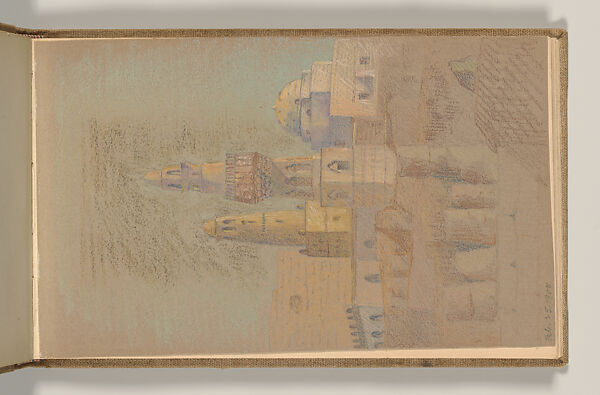 Sketchbook, Louis C. Tiffany (American, New York 1848–1933 New York), Graphite, pastel, watercolor, and crayon on paper, American