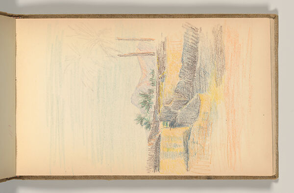 Sketchbook, Louis C. Tiffany (American, New York 1848–1933 New York), Graphite, pastel, watercolor, and crayon on paper, American
