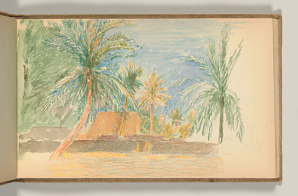 Sketchbook, Louis C. Tiffany (American, New York 1848–1933 New York), Graphite, pastel, watercolor, and crayon on paper, American