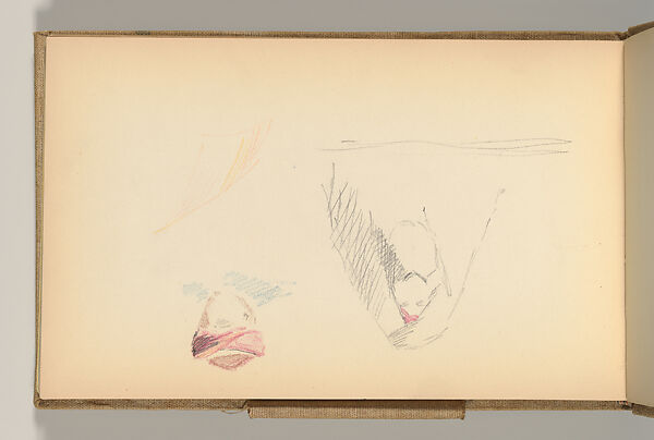 Sketchbook, Louis C. Tiffany (American, New York 1848–1933 New York), Graphite, pastel, watercolor, and crayon on paper, American