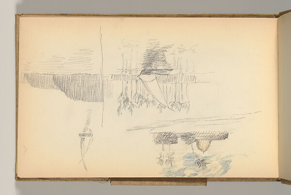 Sketchbook, Louis C. Tiffany (American, New York 1848–1933 New York), Graphite, pastel, watercolor, and crayon on paper, American