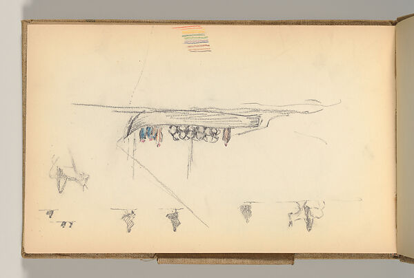 Sketchbook, Louis C. Tiffany (American, New York 1848–1933 New York), Graphite, pastel, watercolor, and crayon on paper, American
