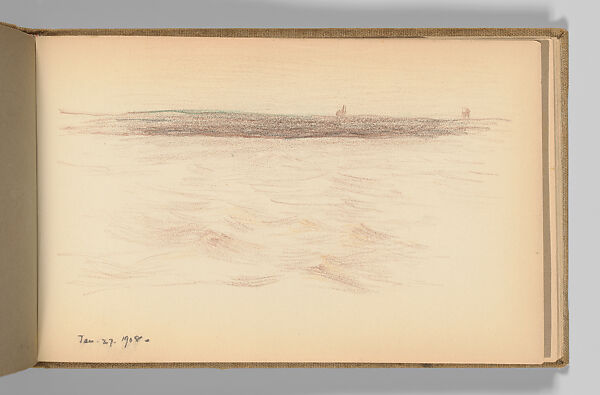 Sketchbook, Louis C. Tiffany (American, New York 1848–1933 New York), Graphite, pastel, watercolor, and crayon on paper, American