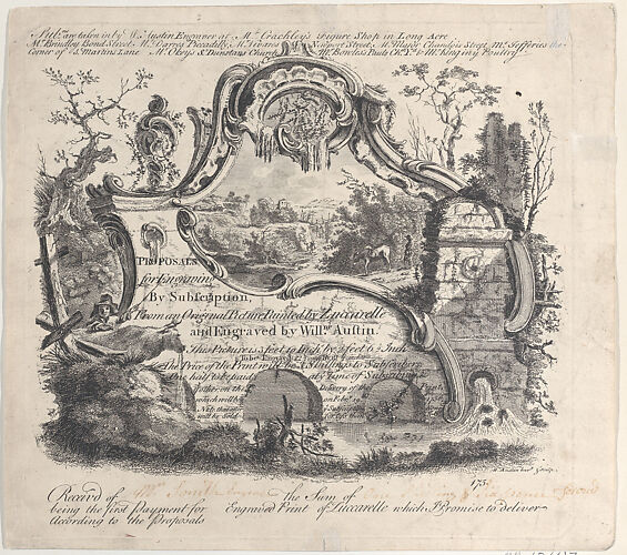 Proposal for Engraving by Subscription From an Original Picture Painted by Zuccarelle