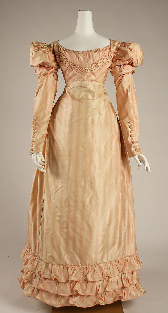 Visiting dress, silk, British 