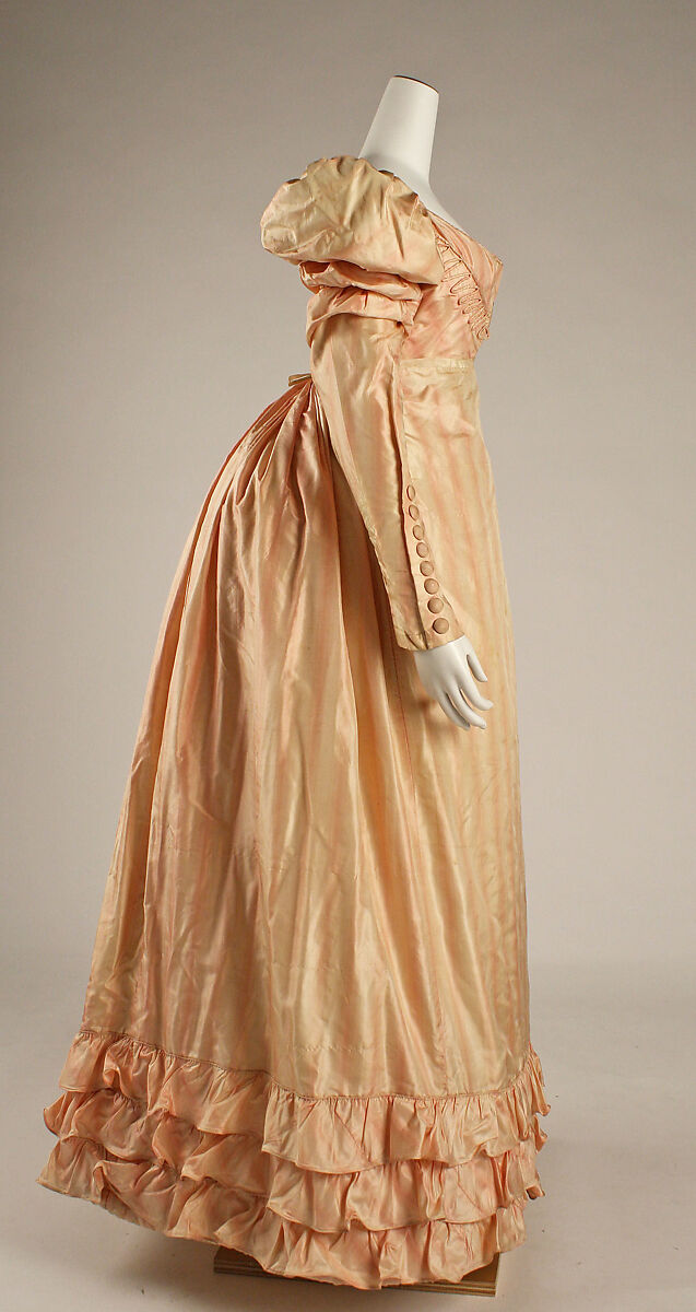 Visiting dress, silk, British