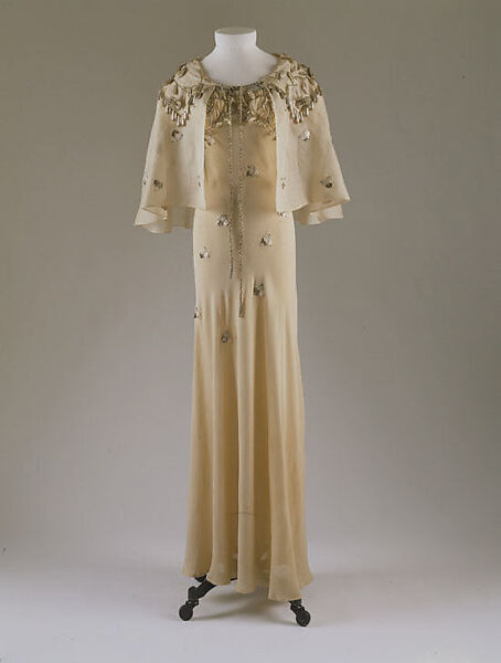 Court presentation ensemble, Schiaparelli (French, founded 1927), silk, feathers, French