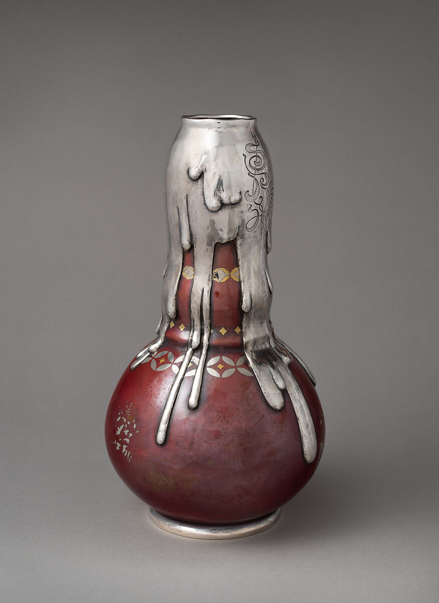 Vase, Tiffany &amp; Co. (1837–present), Silver, copper, gold, and silver-copper-zinc alloy, American