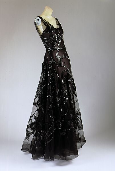 Evening dress, House of Vionnet (French, active 1912–14; 1918–39), silk, spangles, French 