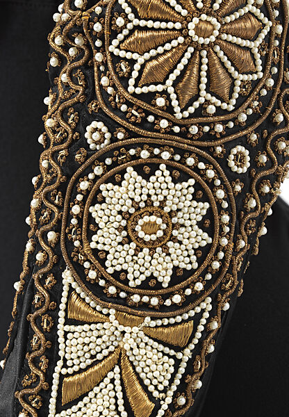 Gloves, Suzanne Talbot, silk, pearls, metal thread, French