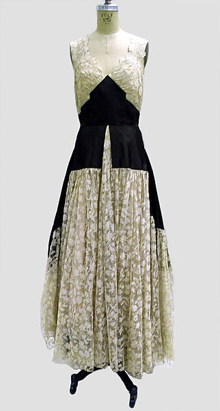 Evening dress, House of Paquin (French, 1891–1956), silk, cotton, French