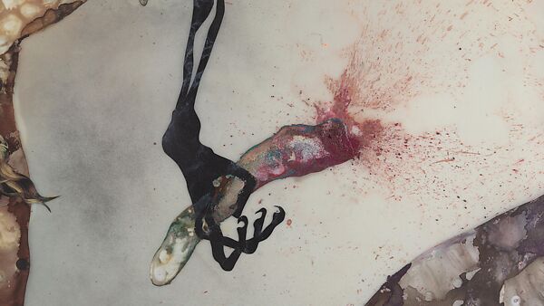 My Strength Lies, Wangechi Mutu (Kenyan-American, born Nairobi, 1972), Ink, acrylic, photomechanically printed cut and pasted paper, contact paper, metallic sequin and glitter on two mylar sheets