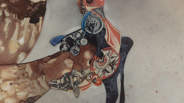 My Strength Lies, Wangechi Mutu (Kenyan-American, born Nairobi, 1972), Ink, acrylic, photomechanically printed cut and pasted paper, contact paper, metallic sequin and glitter on two mylar sheets