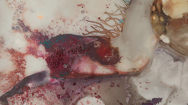 My Strength Lies, Wangechi Mutu (Kenyan-American, born Nairobi, 1972), Ink, acrylic, photomechanically printed cut and pasted paper, contact paper, metallic sequin and glitter on two mylar sheets