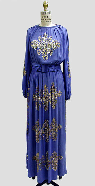 Dinner dress, House of Lanvin (French, founded 1889), silk, spangles, French