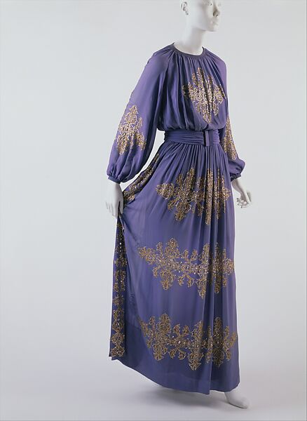 Dinner dress, House of Lanvin (French, founded 1889), silk, spangles, French 