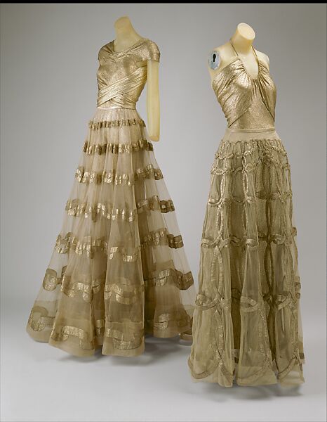 Evening dress, House of Vionnet (French, active 1912–14; 1918–39), metal thread, French