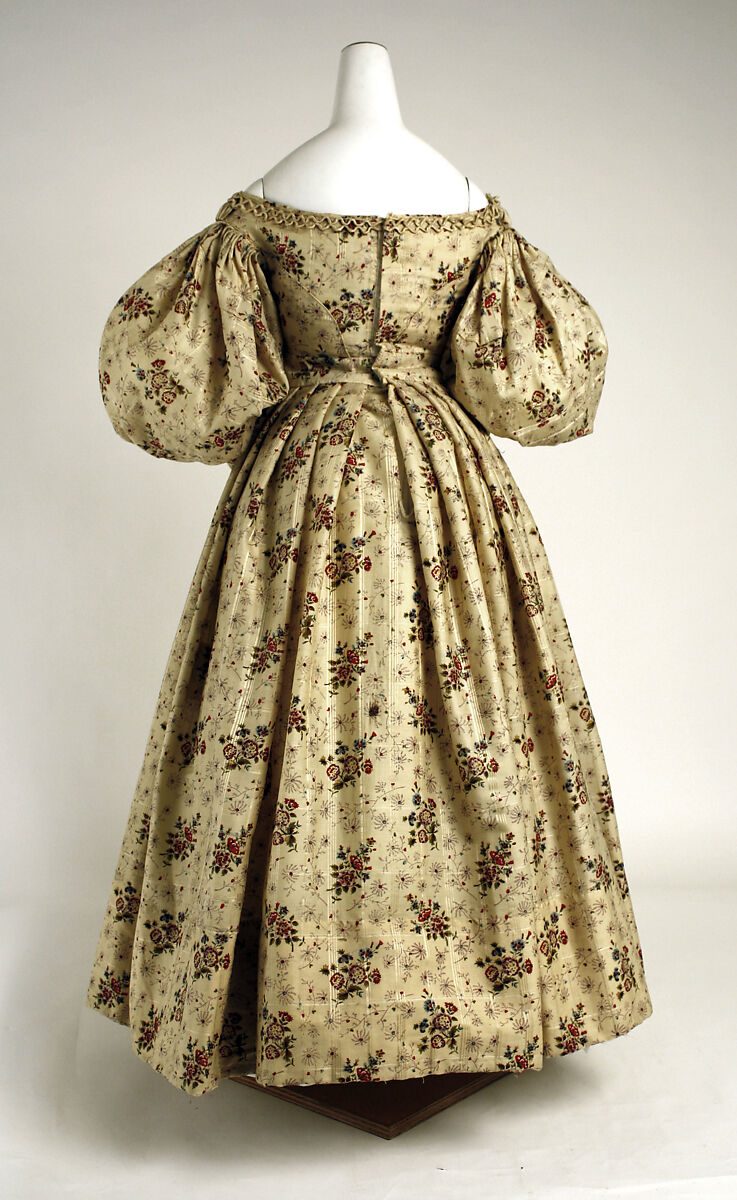 Afternoon dress, wool, silk, American