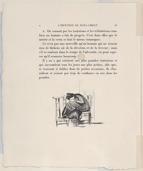Title page (recto); page 40, a woman crying (verso), proofs from 'L'Imitation de Jésus Christ', Maurice Denis (French, Granville 1870–1943 Saint-Germain-en-Laye), Lithograph; proof