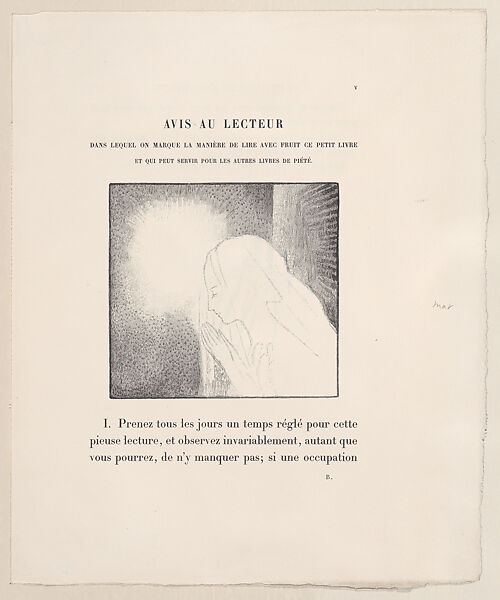 Page IX, woman praying (recto); page 372, a draped figure (verso), proofs from 'L'Imitation de Jésus Christ', Maurice Denis (French, Granville 1870–1943 Saint-Germain-en-Laye), Lithograph; proof 