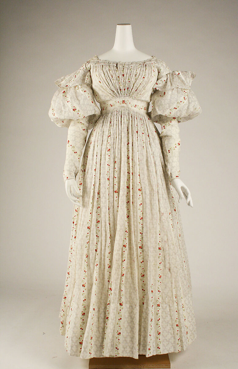 Morning dress, cotton, British 