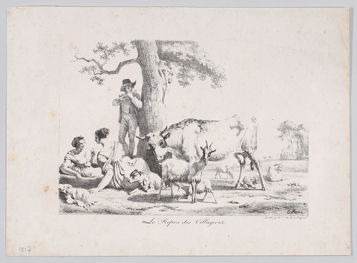 Villagers' rest, Jean Louis de Marne (called Demarnette) (French, 1754–1829), Lithograph 