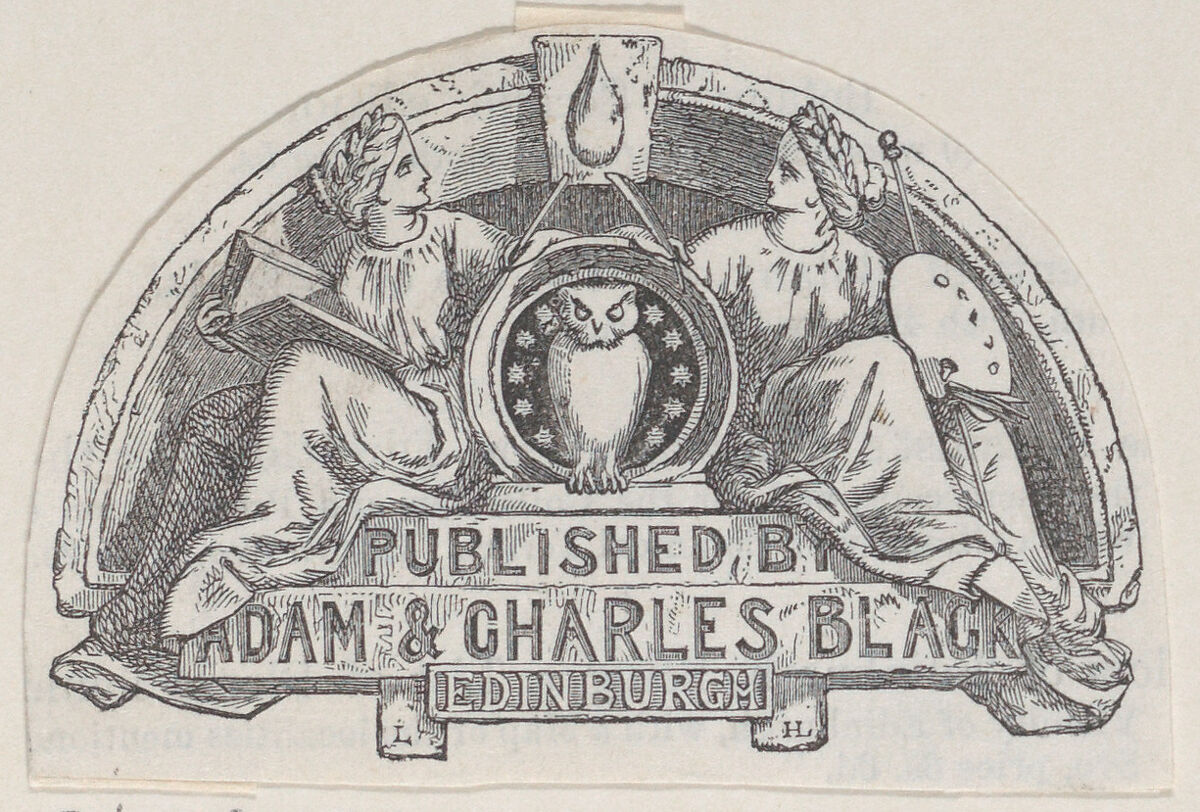 Trade Card for Adam & Charles Black, Publishers, Anonymous, British, 19th century, Wood engraving 