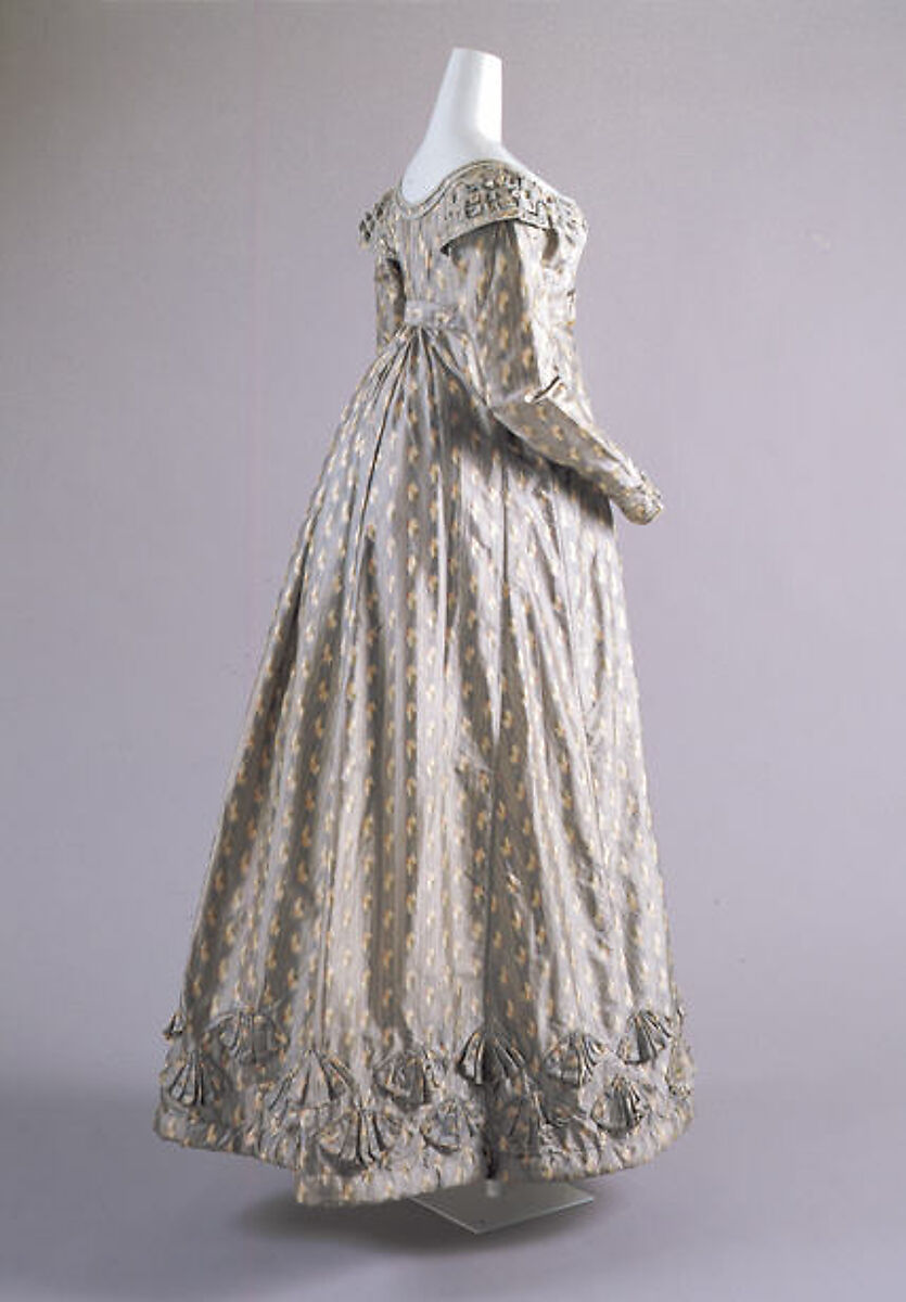 Dress, silk, British