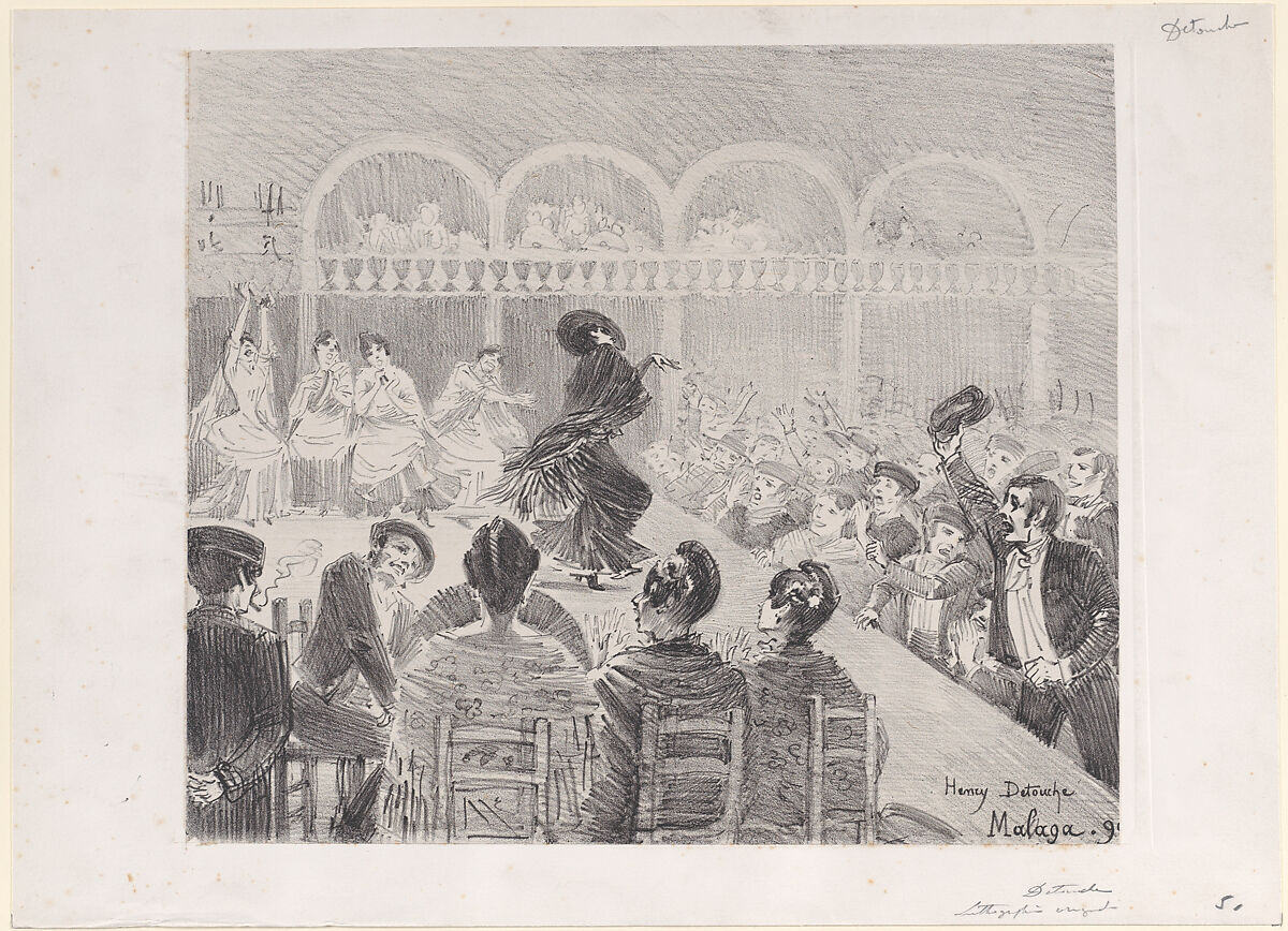 Flamenco dancer in Malaga, Henry Julien Detouche (French, Paris 1854–1913 Paris), Lithograph 