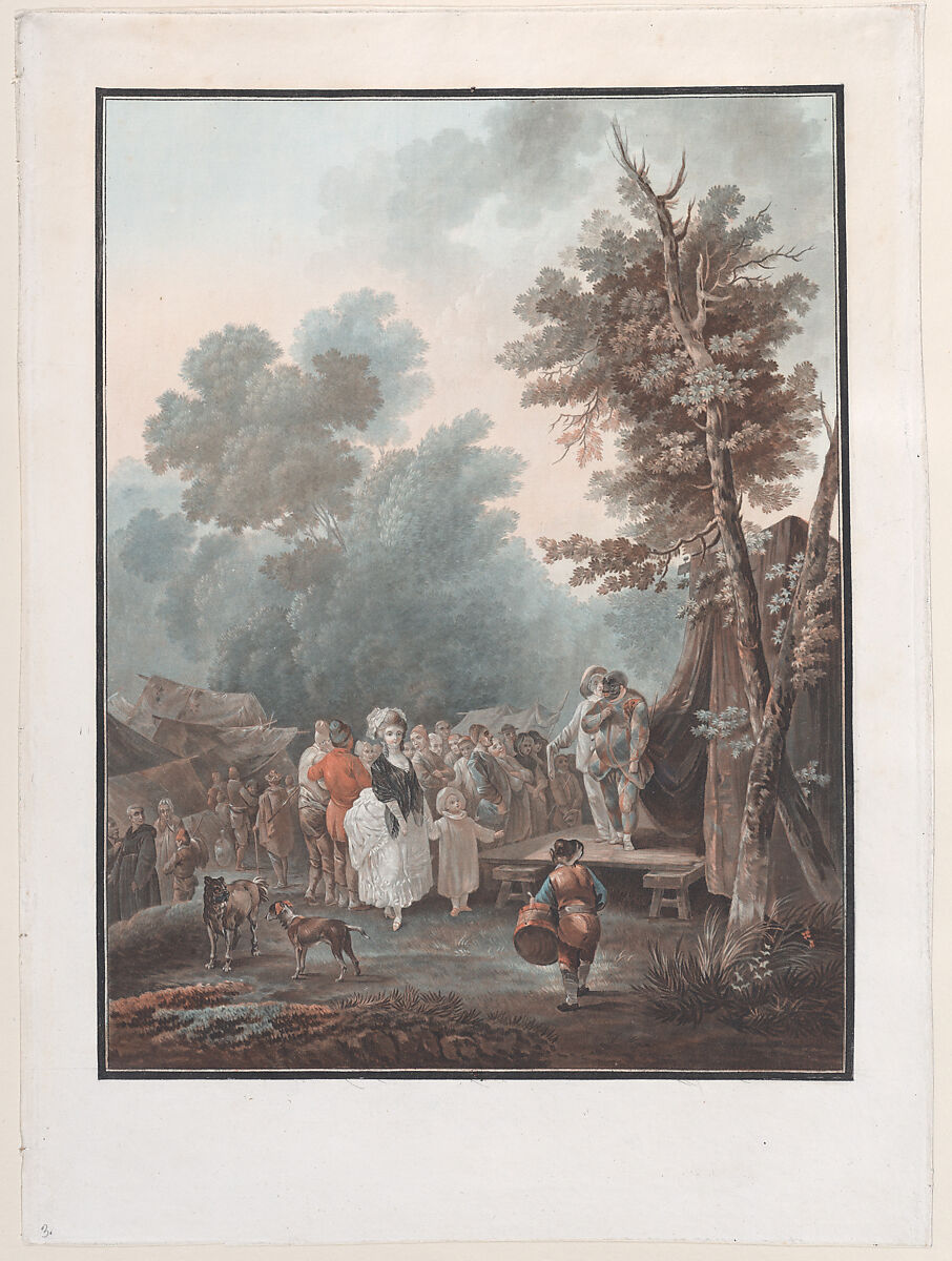 La Foire de Village, Charles Melchior Descourtis (French, Paris 1753–1820 Paris), Color aquatint, etching, and engraving; proof 