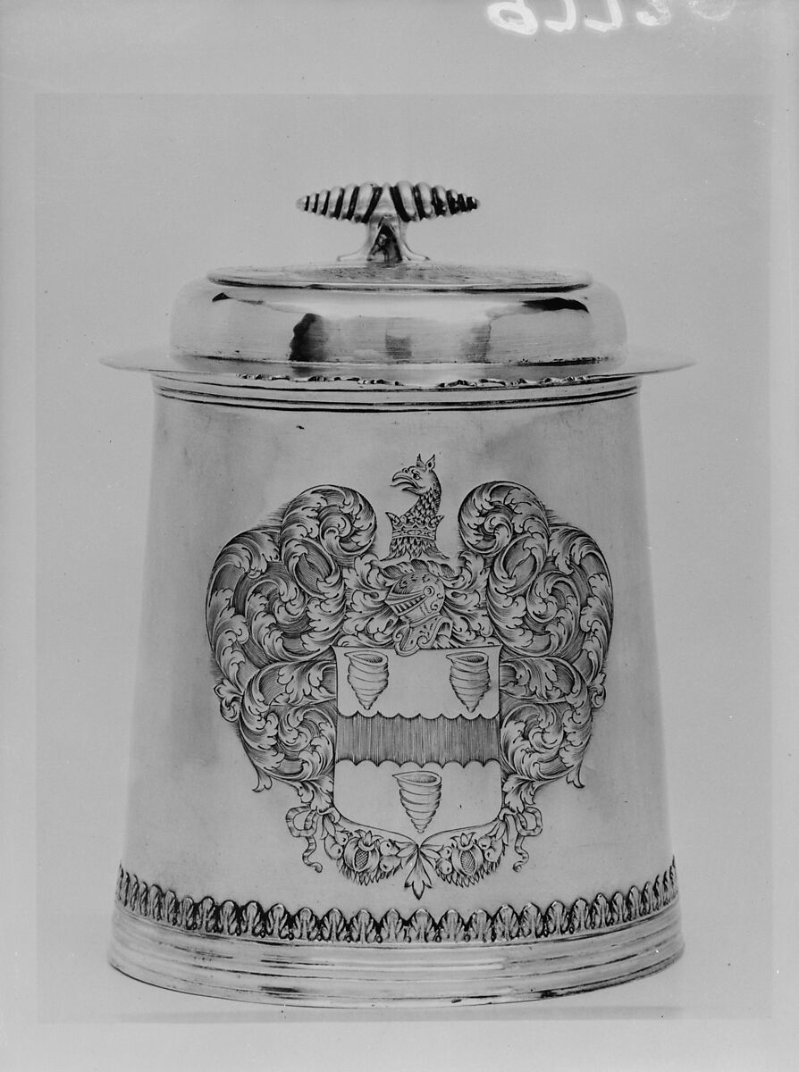 Tankard, Gerrit Onckelbag (baptized 1670–1732), Silver, American