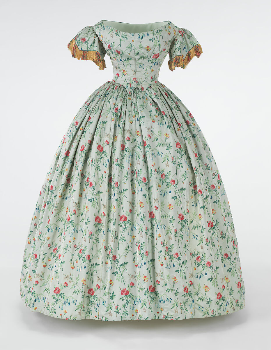 Evening dress, silk, French