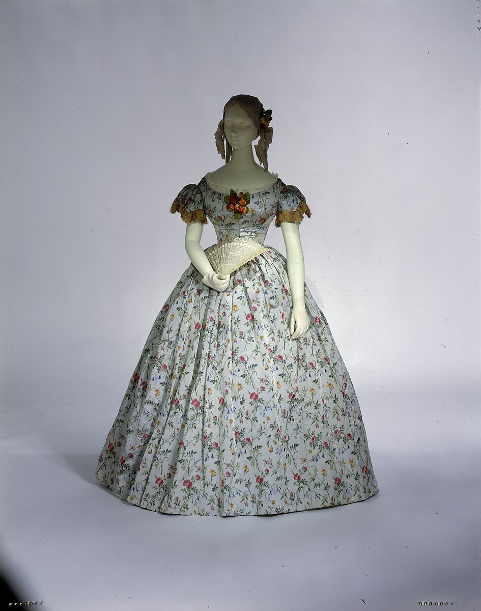 Evening dress, silk, French