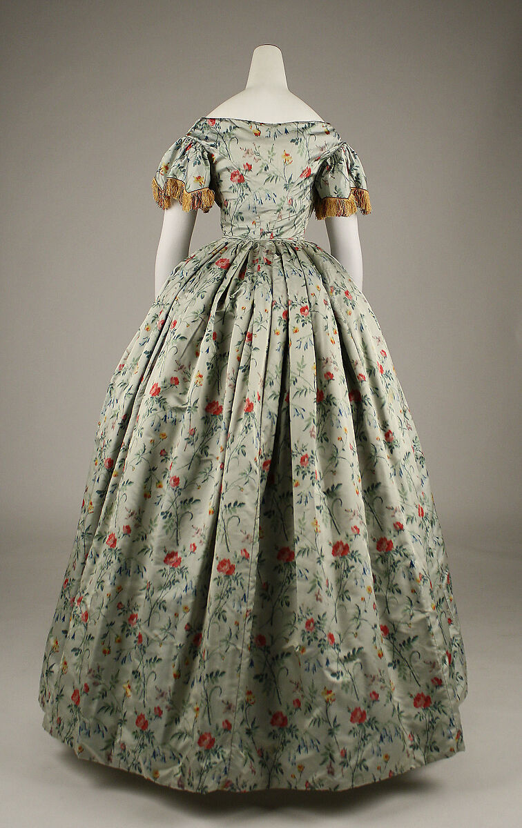 Evening dress, silk, French