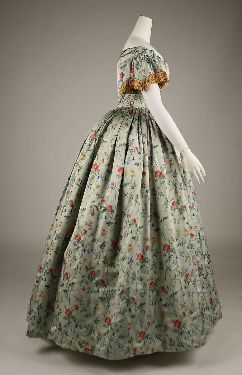 Evening dress, silk, French