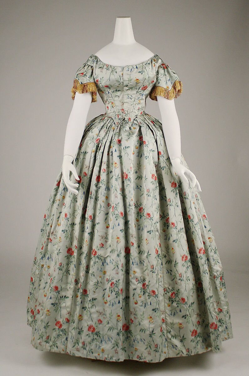 Evening dress, silk, French