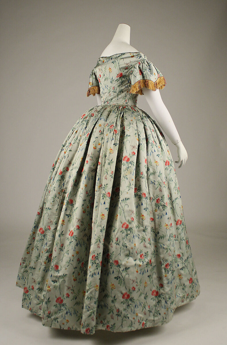 Evening dress, silk, French